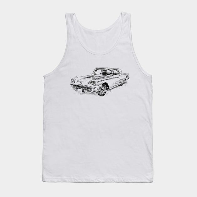 Antique Ford Thunderbird Car Tank Top by rachelsfinelines